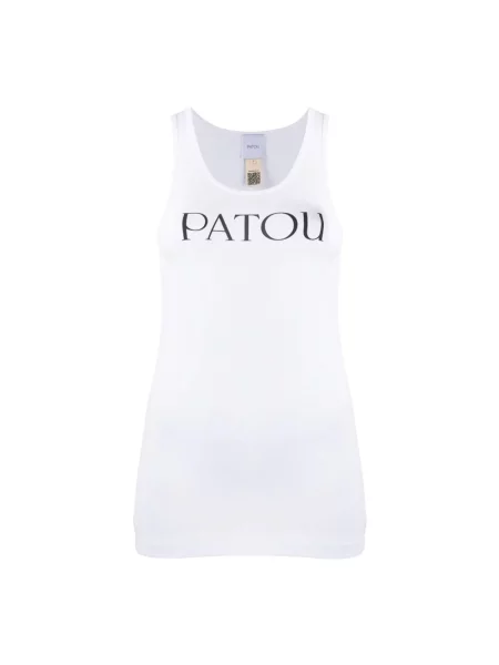 Top Patou z logo na ramiączkach biały