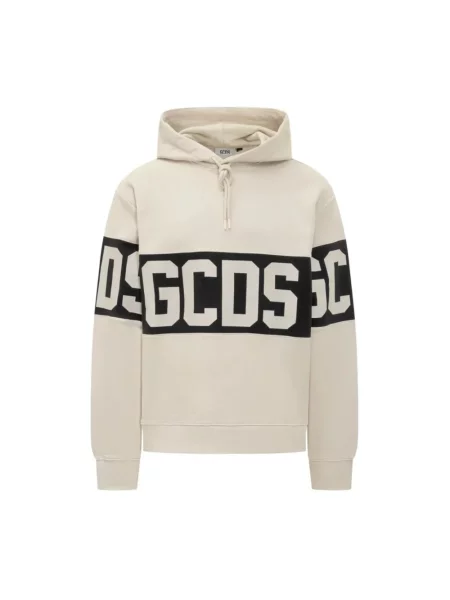Bluza z kapturem Gcds z logo beżowa