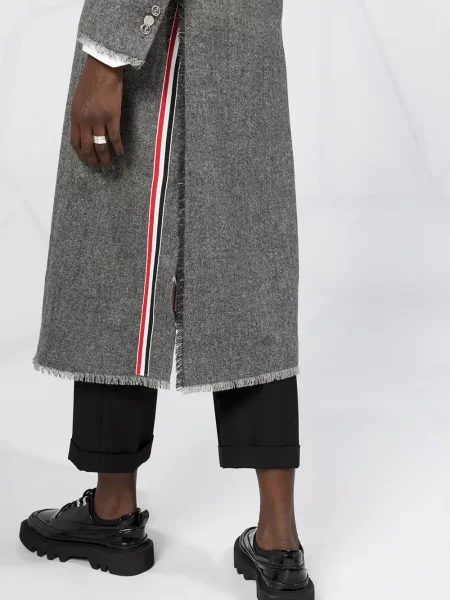 Płaszcz Thom Browne w paski szary