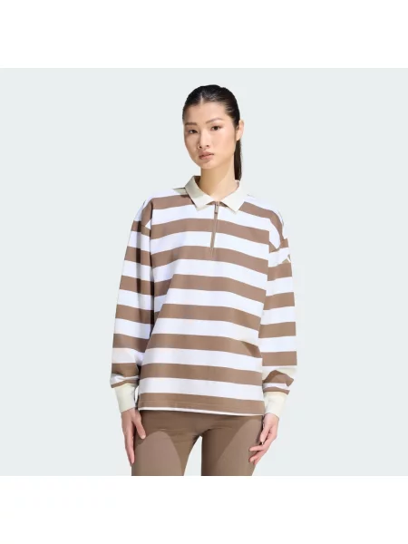 Koszulka polo Essentials Contemporary French Terry Longsleeve biała