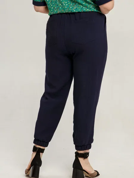 Лляні Штани повсякденні All Posa темно-синій сині