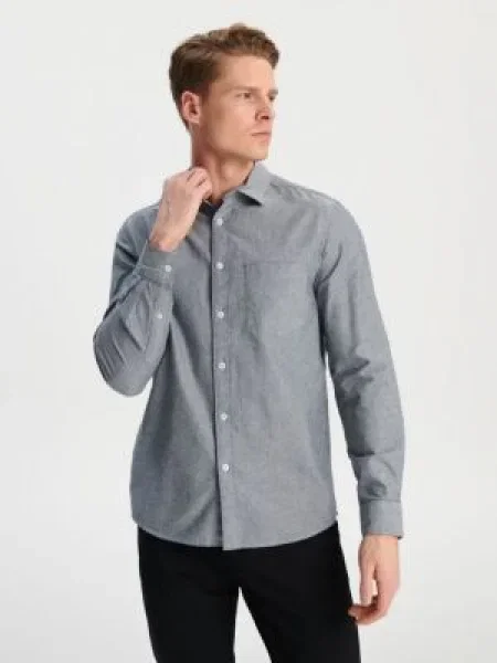 Sinsay Košile střihu regular šedá