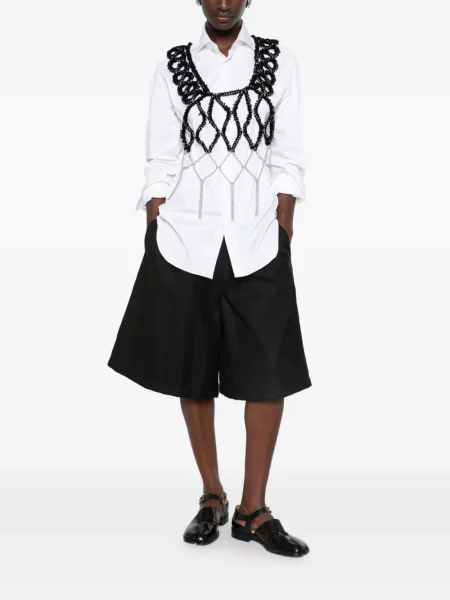 Top Noir Kei Ninomiya cu mărgele negru