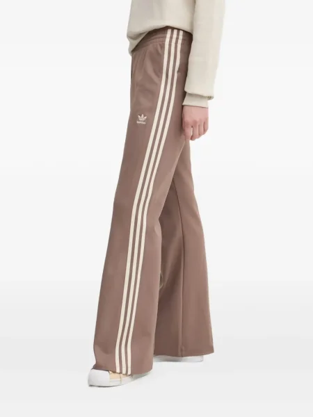 Pantaloni palazzo Adidas cu dungi plisat cu imagine albastru
