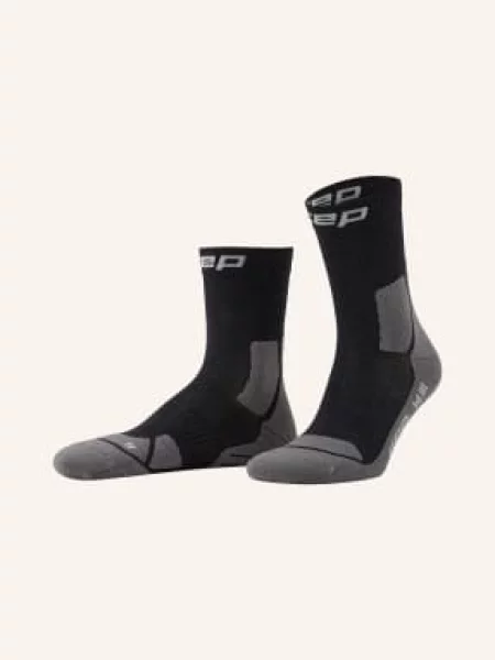 Cep Trekingové Ponožky Hiking Light Cushion Mid Cut S Merino Vlnou / šedá černá