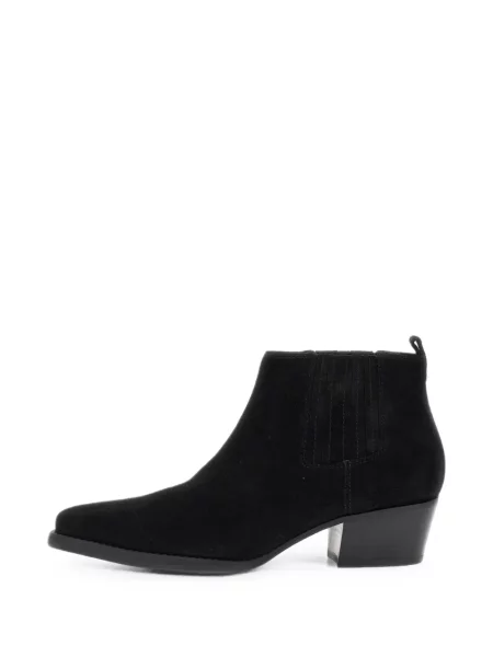 Cizme scurte Guess din piele de căprioară negru