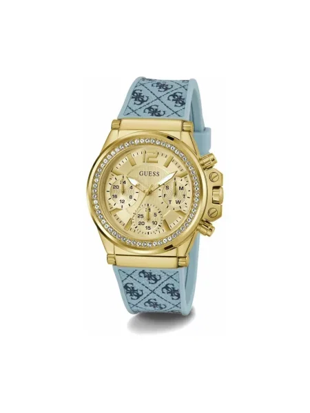 Lniany zegarek Guess żółty