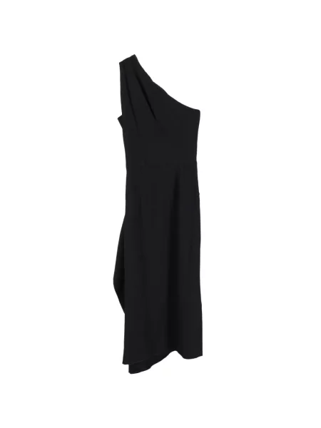 Костюм миди рокля Roland Mouret с драперии до коляното черно