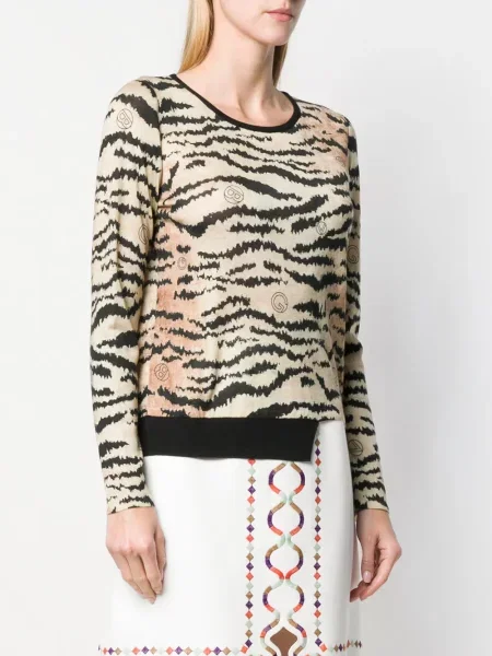 Pulover Giambattista Valli cu imagine cu dungi de tigru