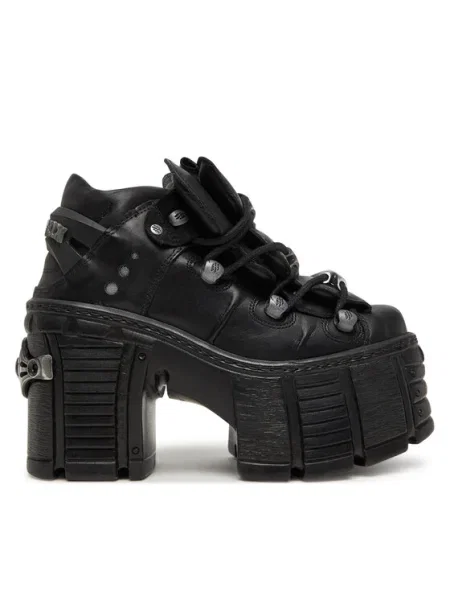 Cizme New Rock din piele negru