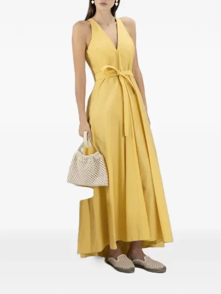 Rochie Brunello Cucinelli cu decolteu în V galben