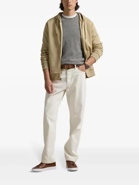 Ριγέ μπλούζα Polo Ralph Lauren με κέντημα με στρογγυλή λαιμόκοψη πράσινο