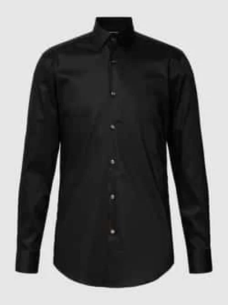 Koszula biznesowa o kroju slim fit z kołnierzykiem typu kent model ‘Hank Kent’ Boss czarna