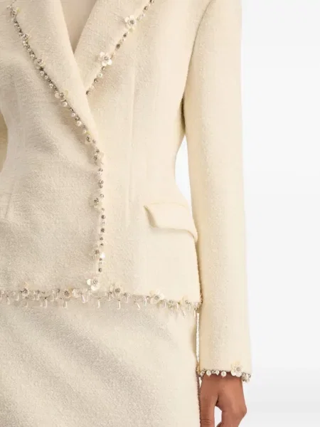 Geacă Oscar De La Renta cu model floral alb