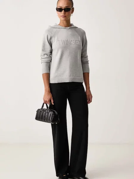 Twinset blugi wide leg pentru femei negru