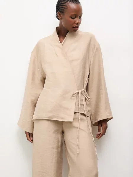 Answear.LAB marynarka z lyocellem beżowa