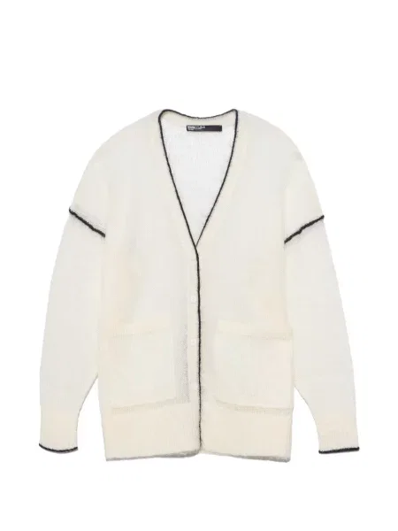 Lung cardigan Bimba Y Lola de mohair alb