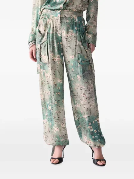 Pantaloni Liu Jo din satin verde