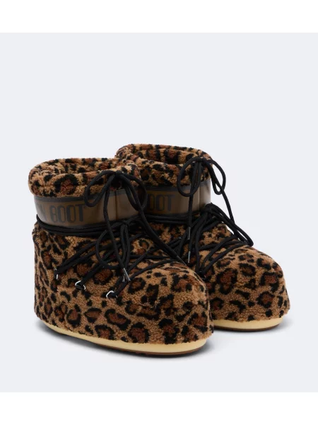 Ursuleț de pluș botine Moon Boot cu imagine cu model leopard maro
