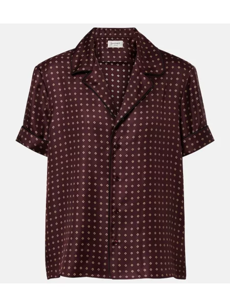 Cămașă Saint Laurent de mătase cu imagine