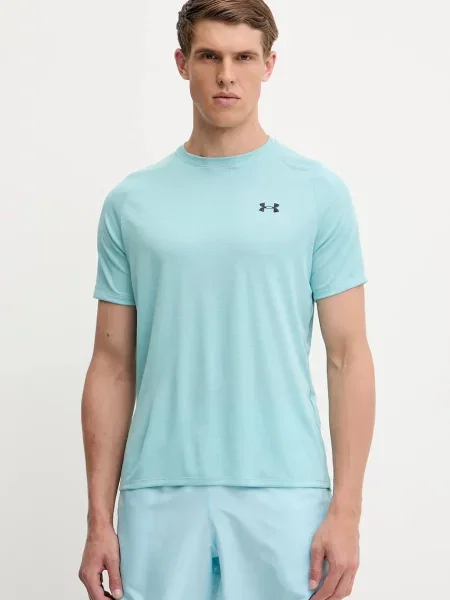 Тениска за трениране Under Armour Tech Textured с меланжов десен синьо