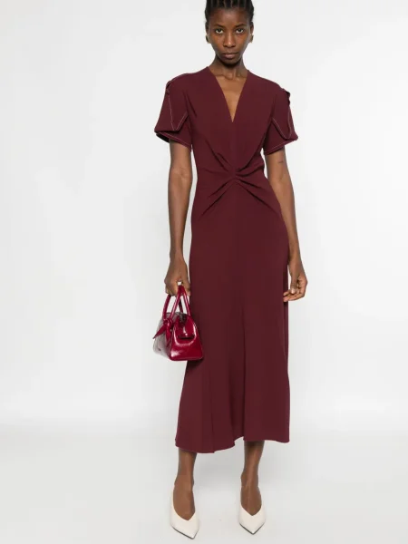 Midi ruha Victoria Beckham piros