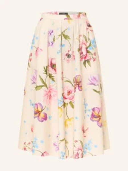 Oui Sukně krémová / fialová / světle červená