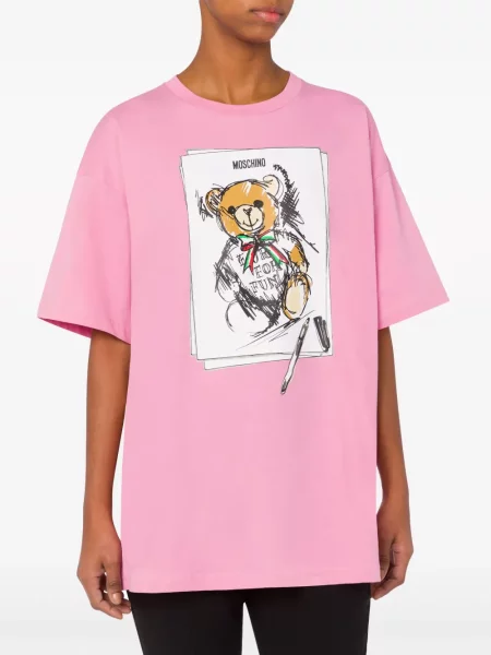 Meškiukas marškinėliai Moschino rožinė