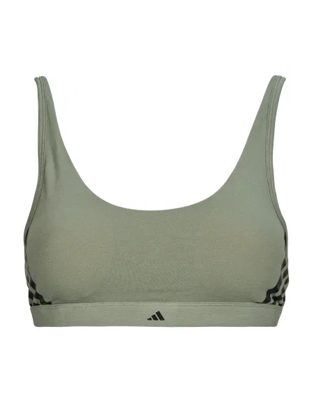 Pruhovaná podprsenka Adidas sivá