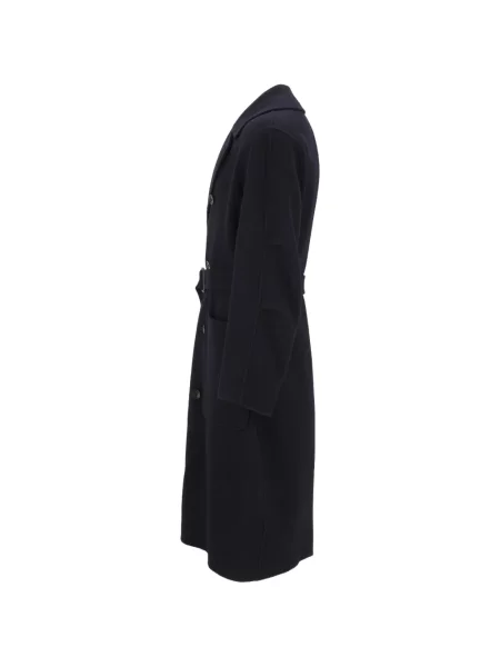 Вълнено двуредно палто Emporio Armani синьо