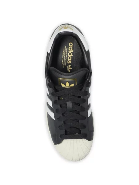 Blană sneakerși Adidas Superstar cu dungi negru
