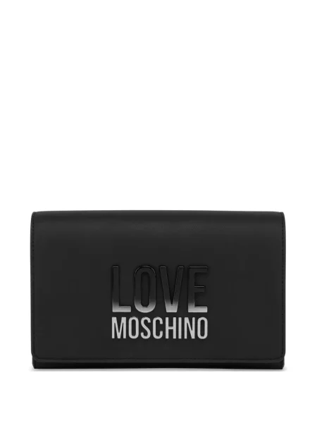 Чанта за през рамо Love Moschino с автограф черно