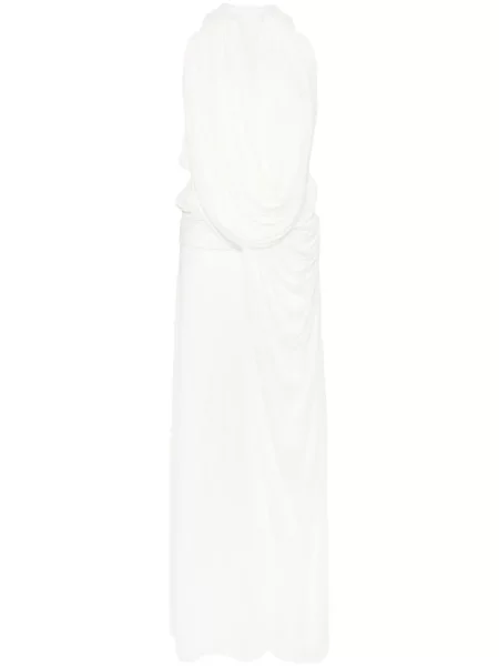 Rochie maxi Christopher Esber drapată de costum alb
