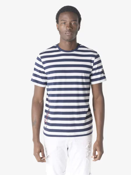 KOROSHI Tricou bleumarin alb