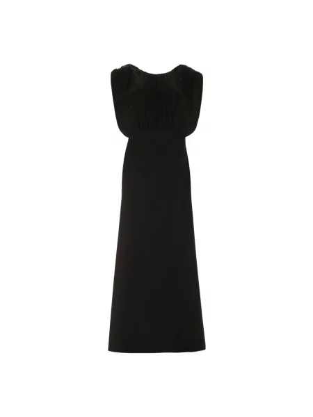 Sukienka bez rękawów Jil Sander bez rękawów z dekoltem w serek elegancka czarna