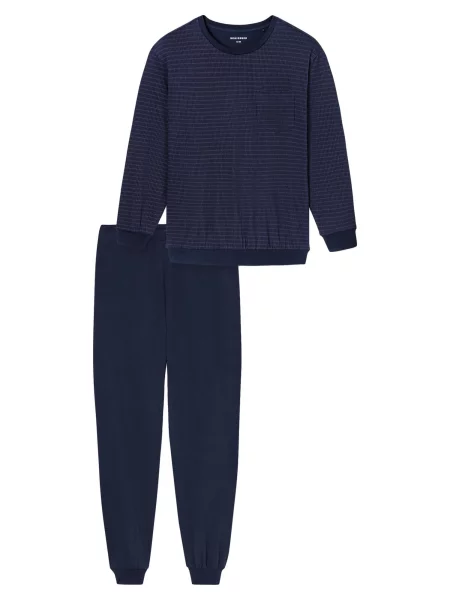 SCHIESSER Pyžamo dlouhé Comfort Essentials tmavě modrá