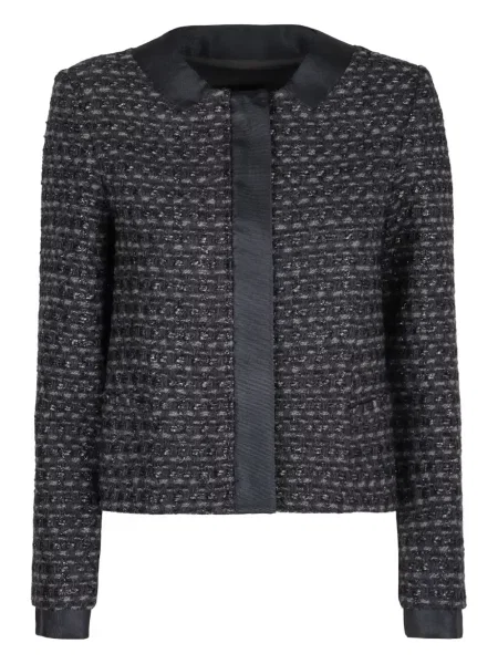 Geacă Emporio Armani din tweed negru