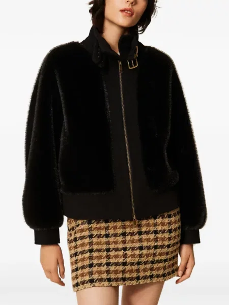 Geacă bomber Twinset de lână negru
