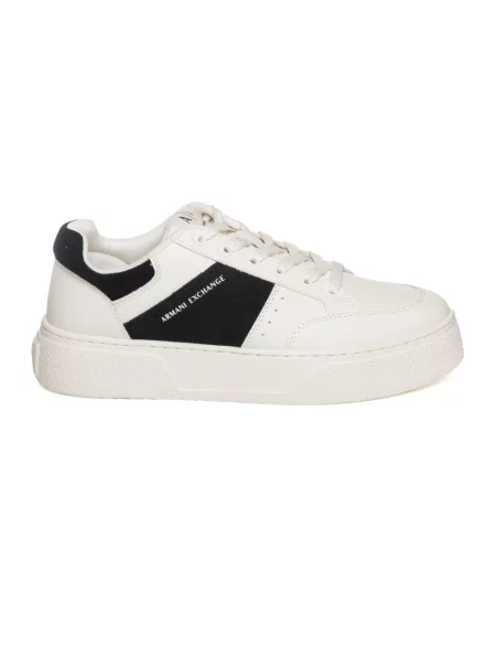 Sneakersy Armani Exchange skórzane białe