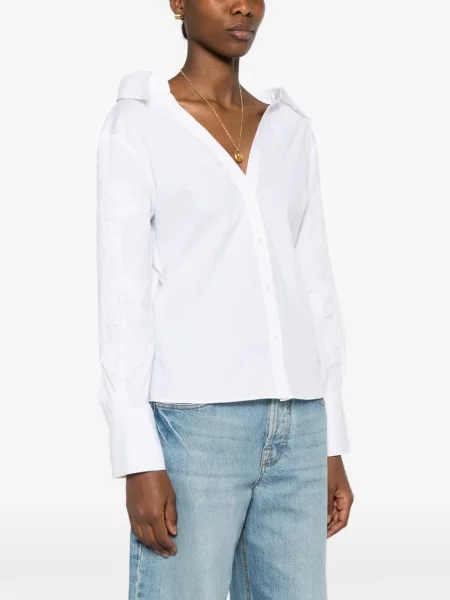 Haftowana kołnierzykowy koszula Ermanno Firenze biała