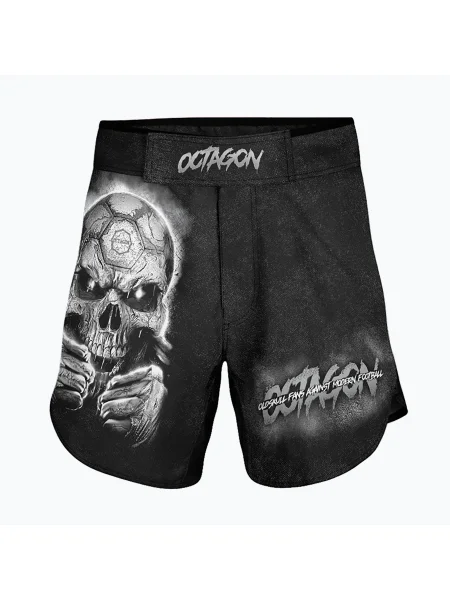 Мъжки ММА тренировъчни шорти Octagon Oldskull Fans черни/многоцветни черно