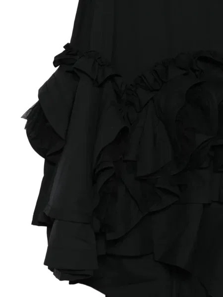 Rochie midi Noir Kei Ninomiya cu volane asimetrică negru