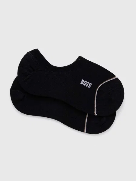 Krótkie skarpety z detalem z logo w zestawie 2 szt. model ‘Iconic’ Boss czarne