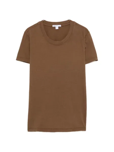 Scurt tricou James Perse cu decolteu rotund maro