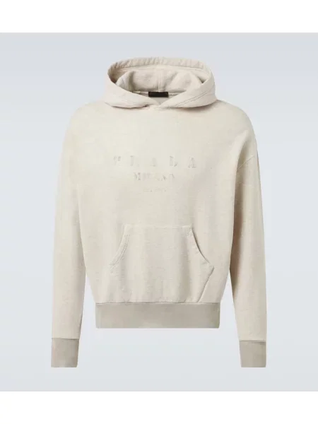 Суичър с качулка Prada бежово