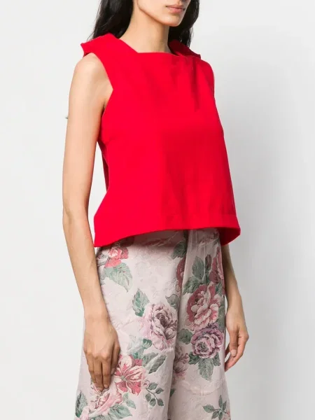 Peplum top Comme Des Garçons Pre-owned bez rukávů červený