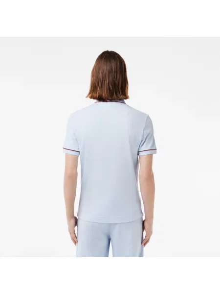 Lacoste Koszulka Polo Smart Paris Stretch Cotton Z Kontrastowym Wykończeniem niebieska