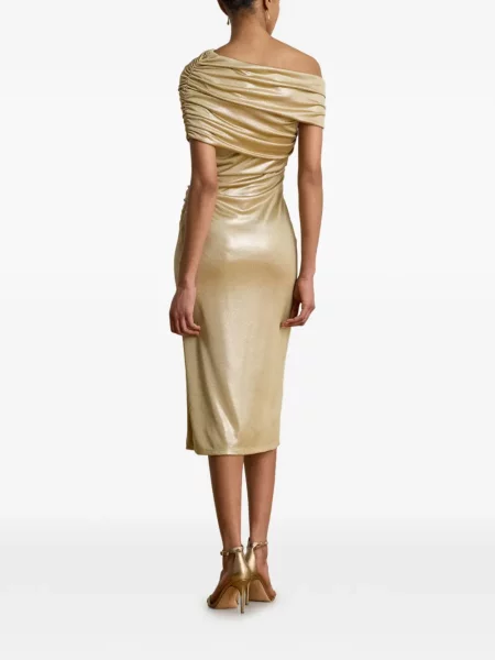 Rochie midi Lauren Ralph Lauren cu umerii deschiși