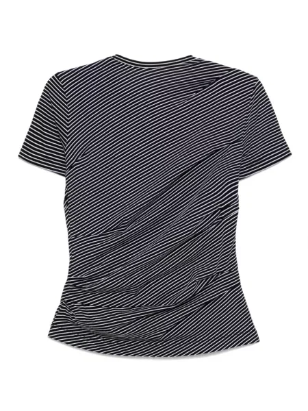 Tricou Jnby cu dungi plisat negru