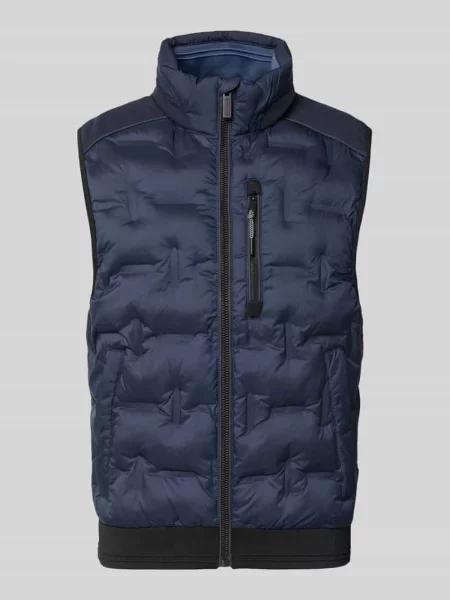 Kamizelka outdoorowa o kroju regular fit z elementami odblaskowymi Tom Tailor granatowa